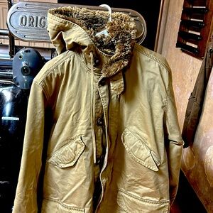 Lucky Brand quilted winter coat with fur hood